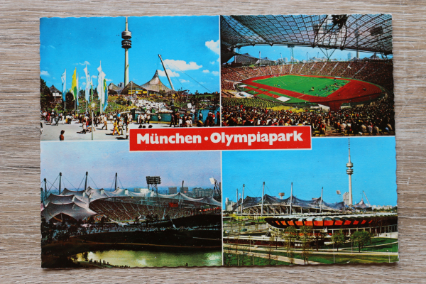AK München / 1970er Jahre / Olympiapark Stadion Architektur Olympiaturm